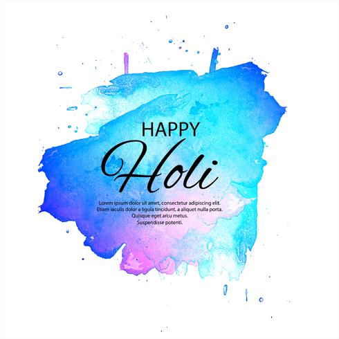 Vacker Glad Holi Indisk vårfestival av färger bakgrund vektor