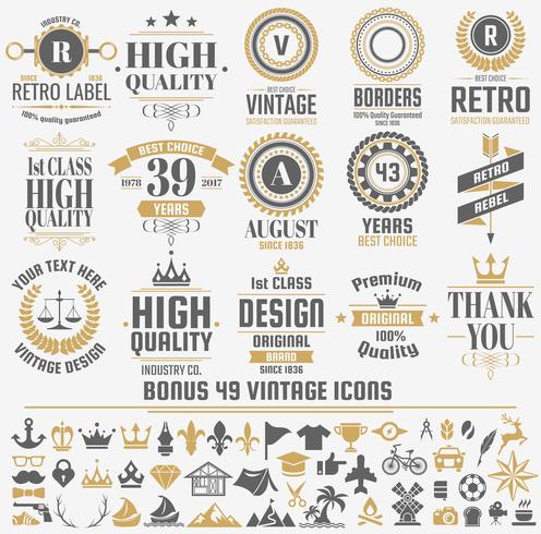 Vintage Retro Vector Logo för banner