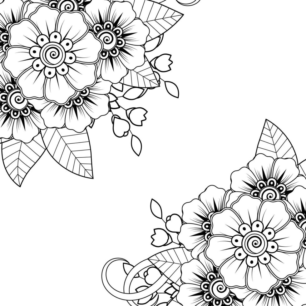 Mehndi Blume dekoratives Ornament im ethnischen orientalischen Stil vektor