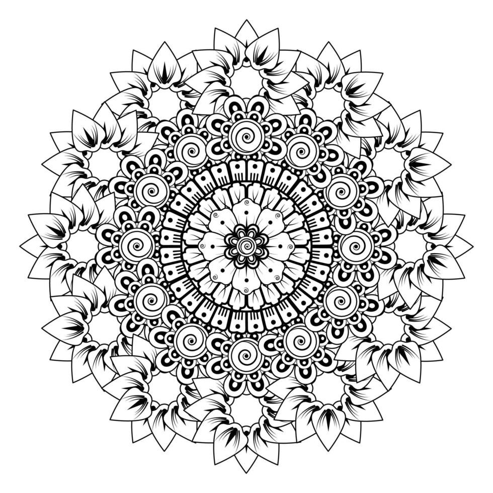 cirkulärt mönster i form av mandala med mehndi -blomma vektor