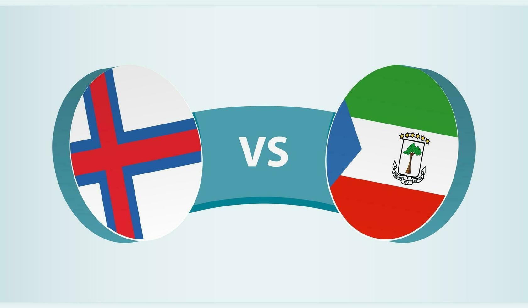 Färöer Inseln gegen äquatorial Guinea, Mannschaft Sport Wettbewerb Konzept. vektor