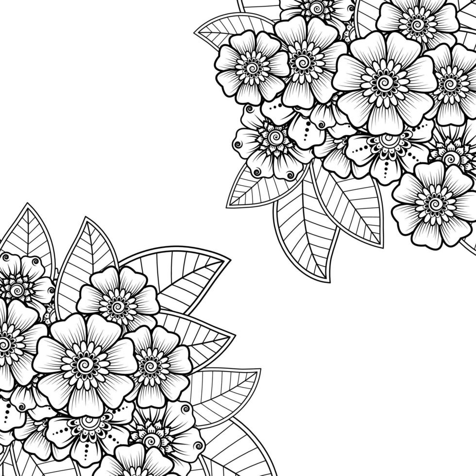 Mehndi Blume dekoratives Ornament im ethnischen orientalischen Stil vektor