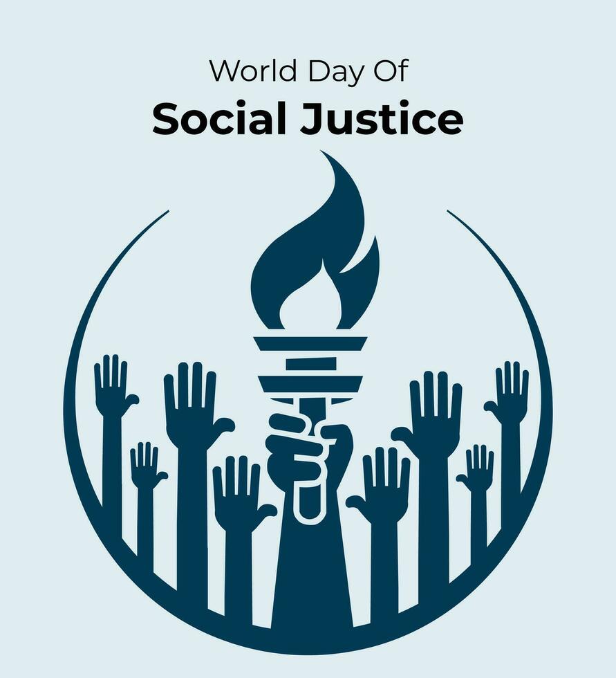 Welt Tag von Sozial Gerechtigkeit Banner und Poster vektor