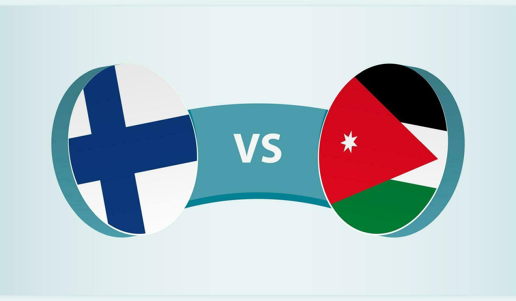 Finnland gegen Jordanien, Mannschaft Sport Wettbewerb Konzept. vektor