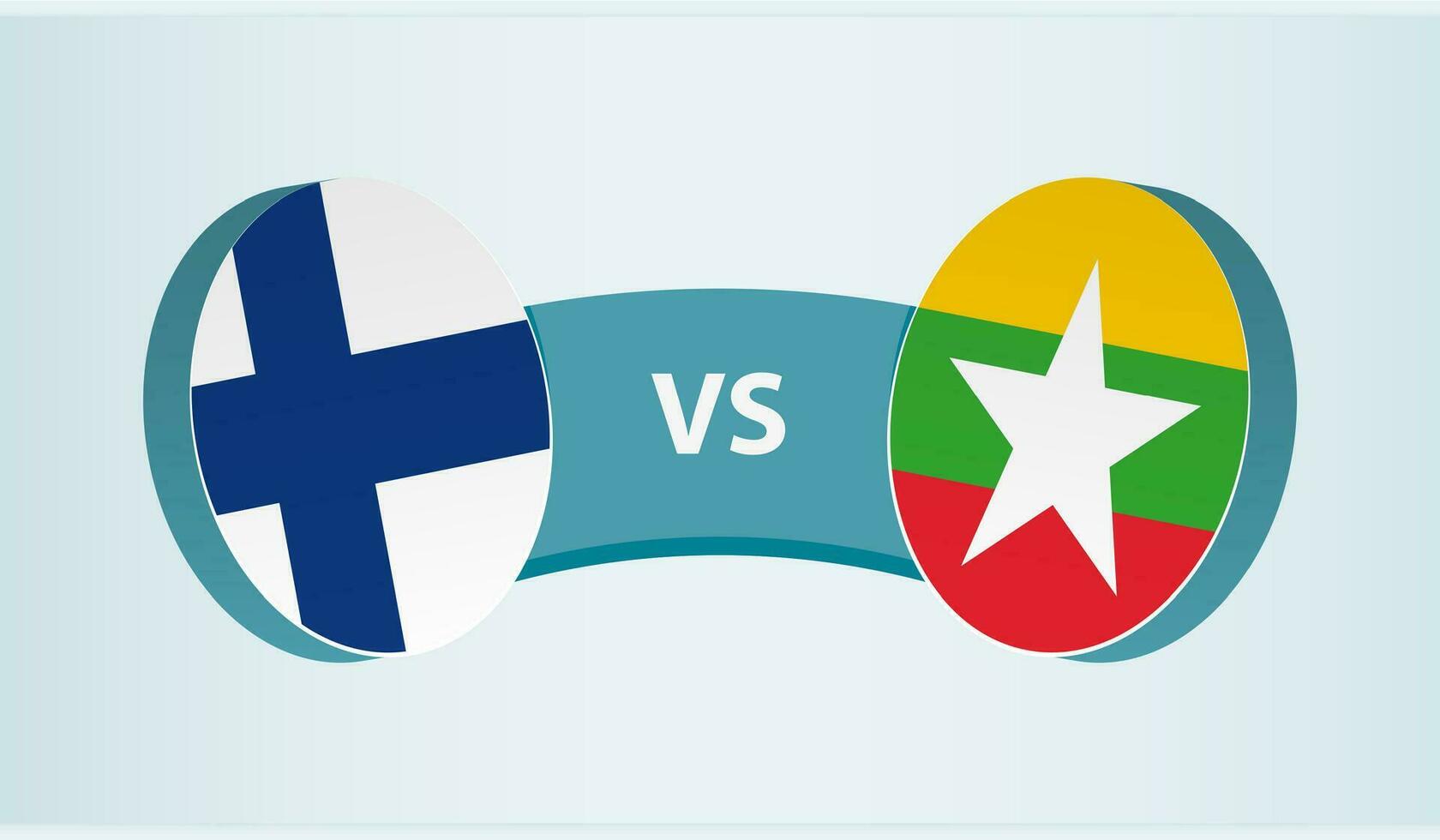 finland mot Myanmar, team sporter konkurrens begrepp. vektor