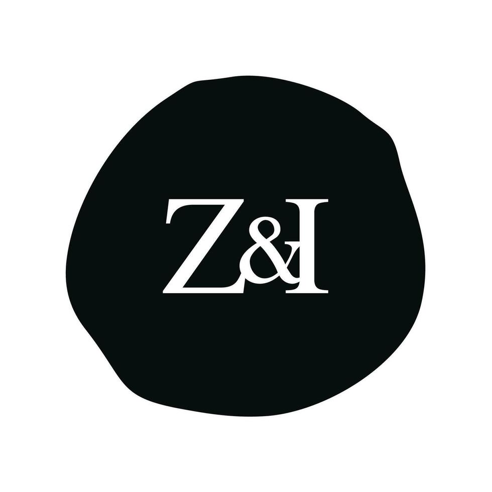 zi Initiale Logo Brief Bürste Monogramm Firma vektor