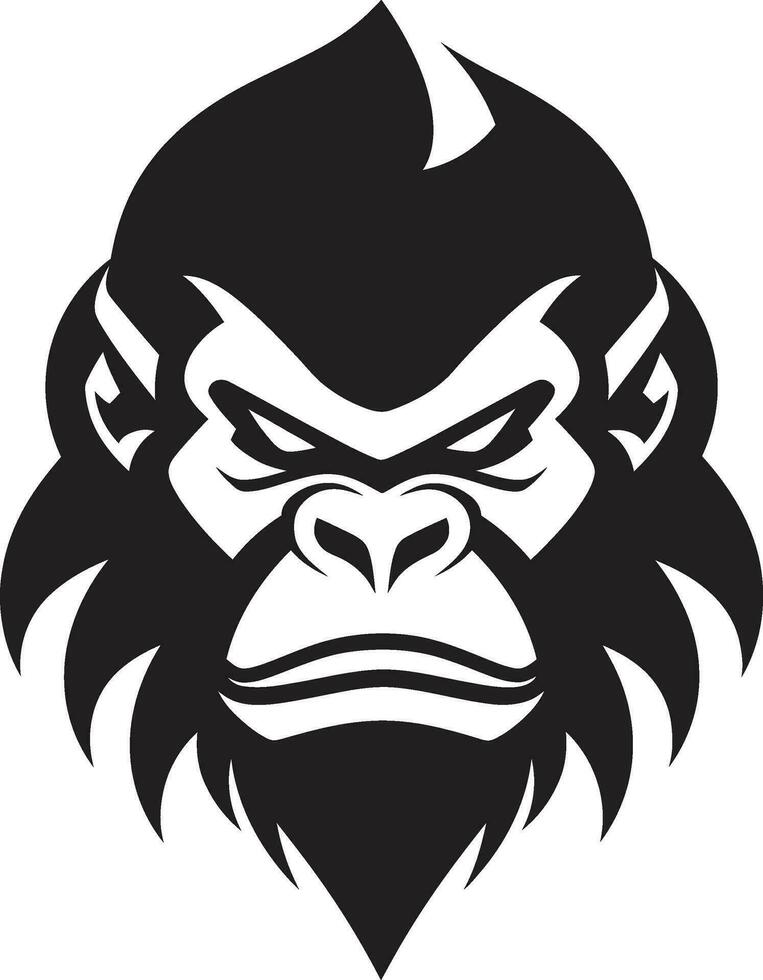 Gorilla Emblem schwarz Vektor Logo anmutig Affe Silhouette ikonisch Design