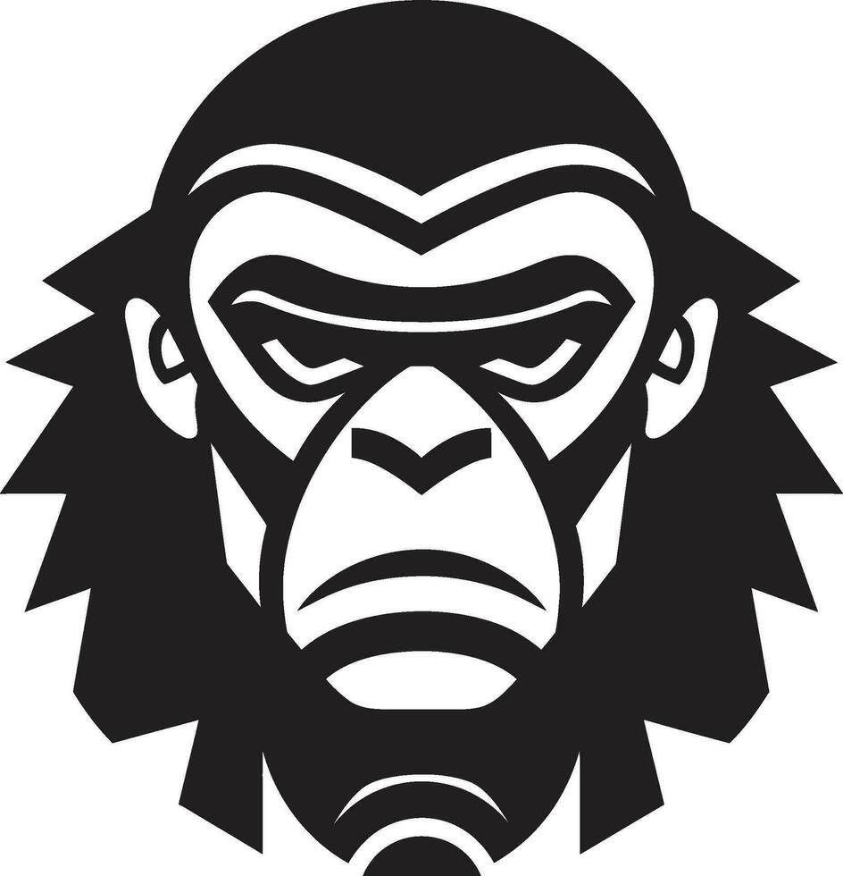 kunglig primat majestät svartvit symbol vilda djur elegans i enkelhet gorilla vektor