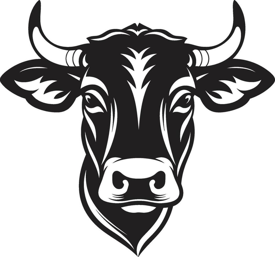 svart mejeri ko logotyp vektor för tech företag vektor mejeri ko logotyp svart för tech företag