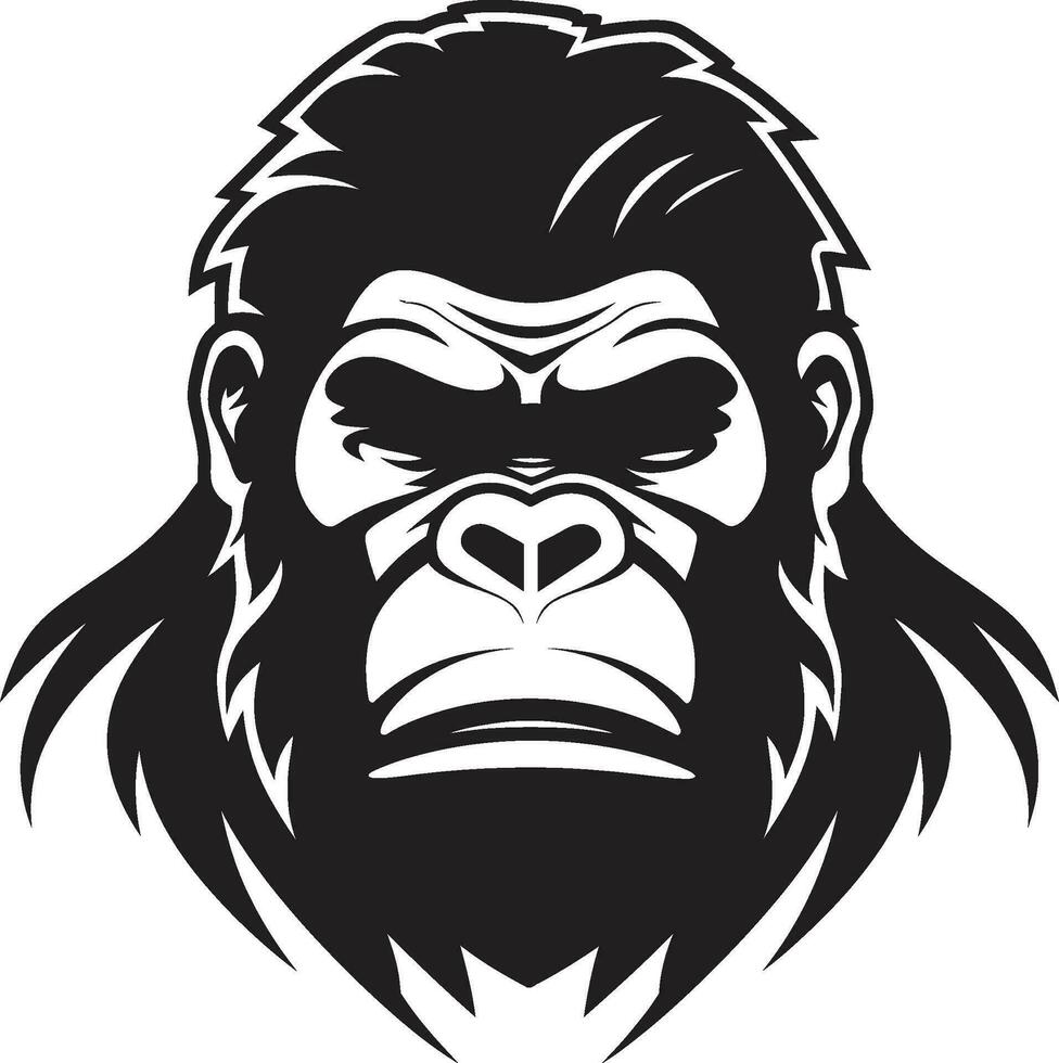 djungel elegans gorilla vektor symbol ikoniska vilda djur och växter kung logotyp artisteri