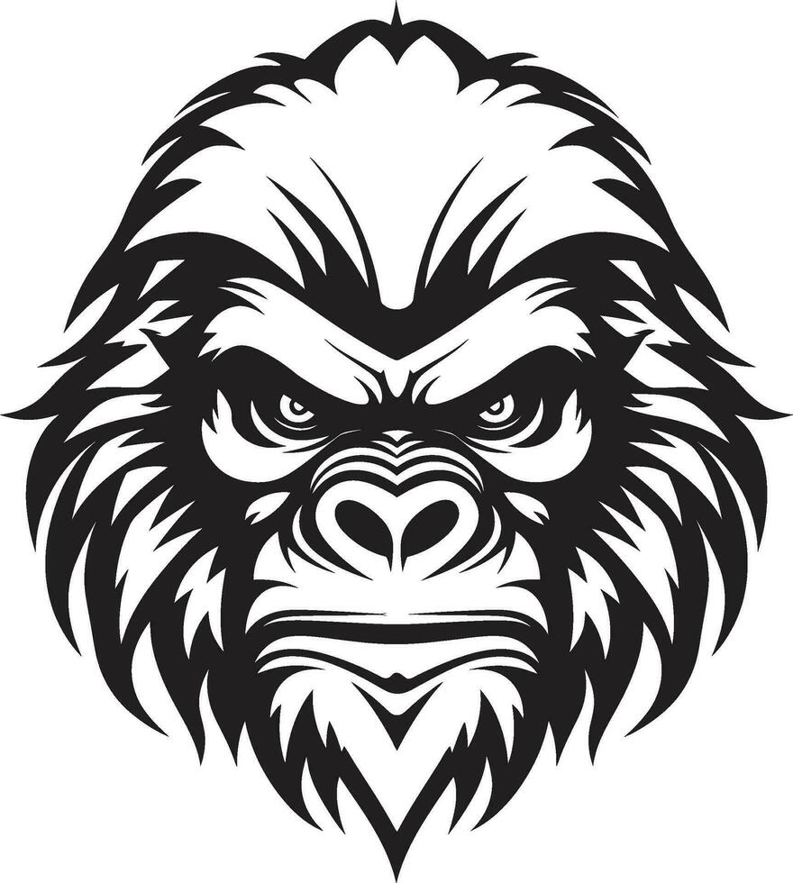 symbolisk apa ikon svart gorilla logotyp vild förträfflighet djungel vektor symbol