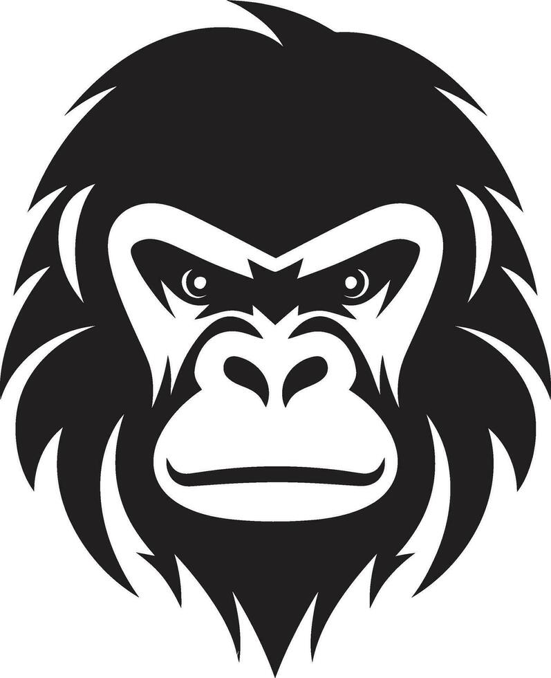 anmutig Gorilla Blick emblematisch Symbol Regal Naturen Majestät schwarz Logo Kunst vektor