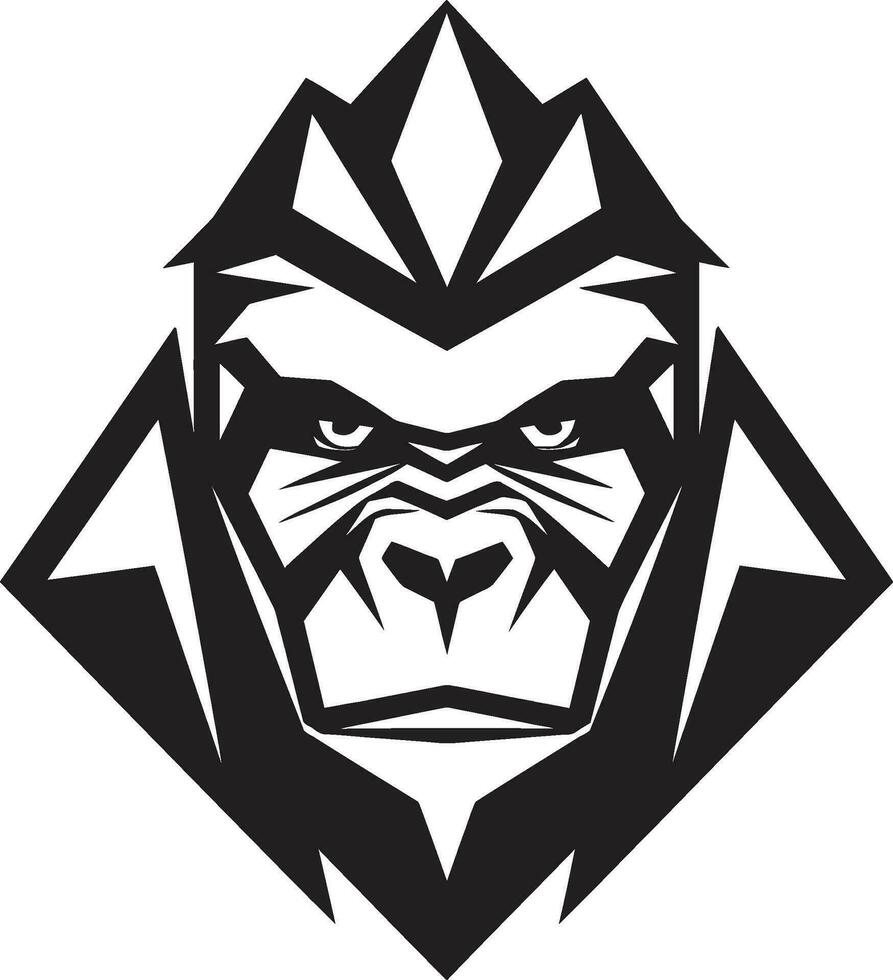 Regal Gorilla Majestät minimalistisch Emblem Affe Botschafter im einfarbig Logo Kunst vektor