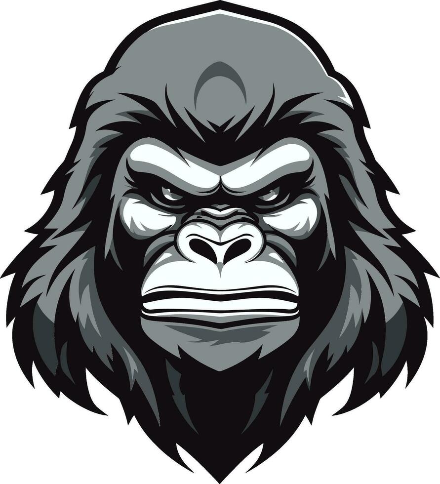 graciös gorilla blick vektor symbol kunglig apa majestät minimalistisk design