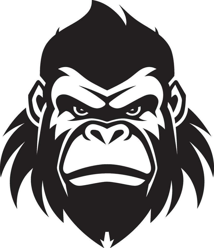 graciös vilda djur och växter väktare gorilla logotyp naiv safari vakt vektor emblem