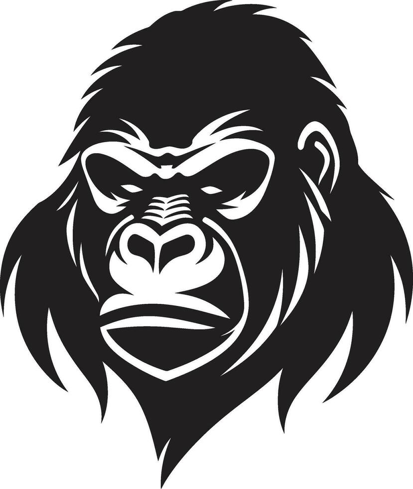 Safari Wächter schwarz Gorilla Emblem Symbol von das wild Vektor Primas Majestät