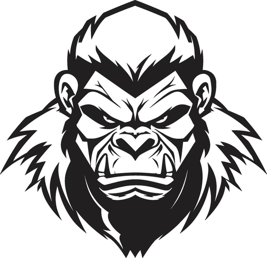 minimalistisk djungel förträfflighet vektor gorilla ikoniska vilda djur och växter blick gorilla logotyp design