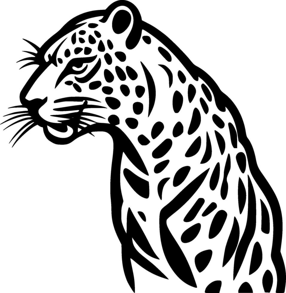 Leopard - - schwarz und Weiß isoliert Symbol - - Vektor Illustration