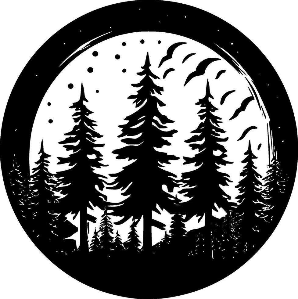 Wald - - minimalistisch und eben Logo - - Vektor Illustration