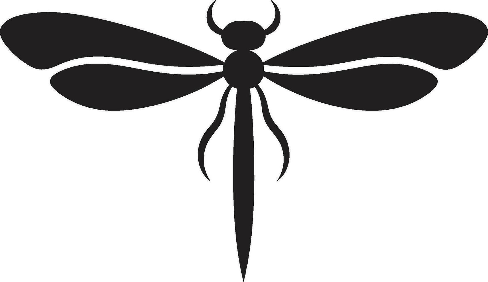 nattvinge trollslända emblem elegant svart trollslända insignier vektor