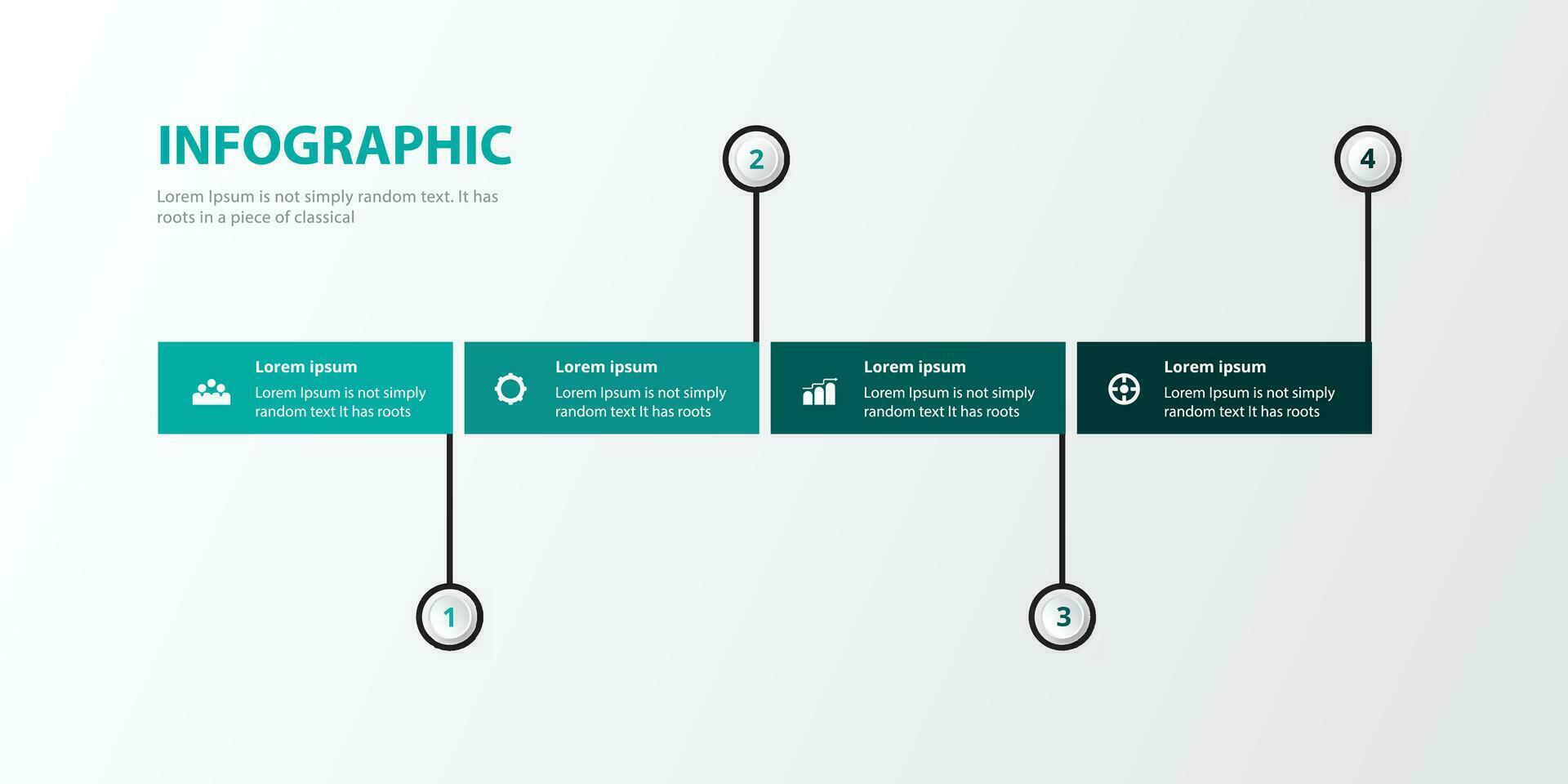 minimal Infografik Vorlage Design mit Nummer 4 Optionen oder Schritte. vektor