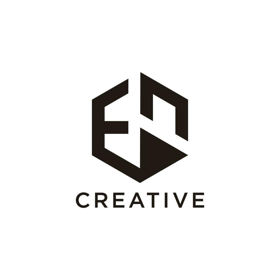Brief en modern Initiale kreativ Monogramm Typografie Logo vektor