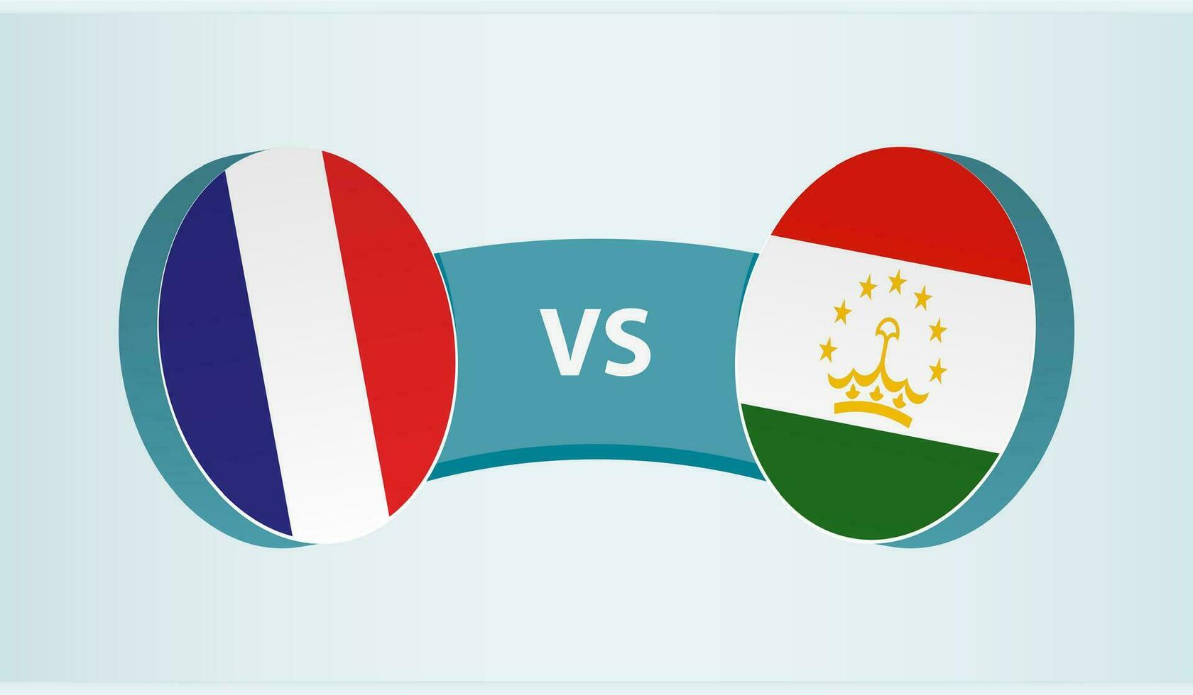 Frankrike mot tadzjikistan, team sporter konkurrens begrepp. vektor