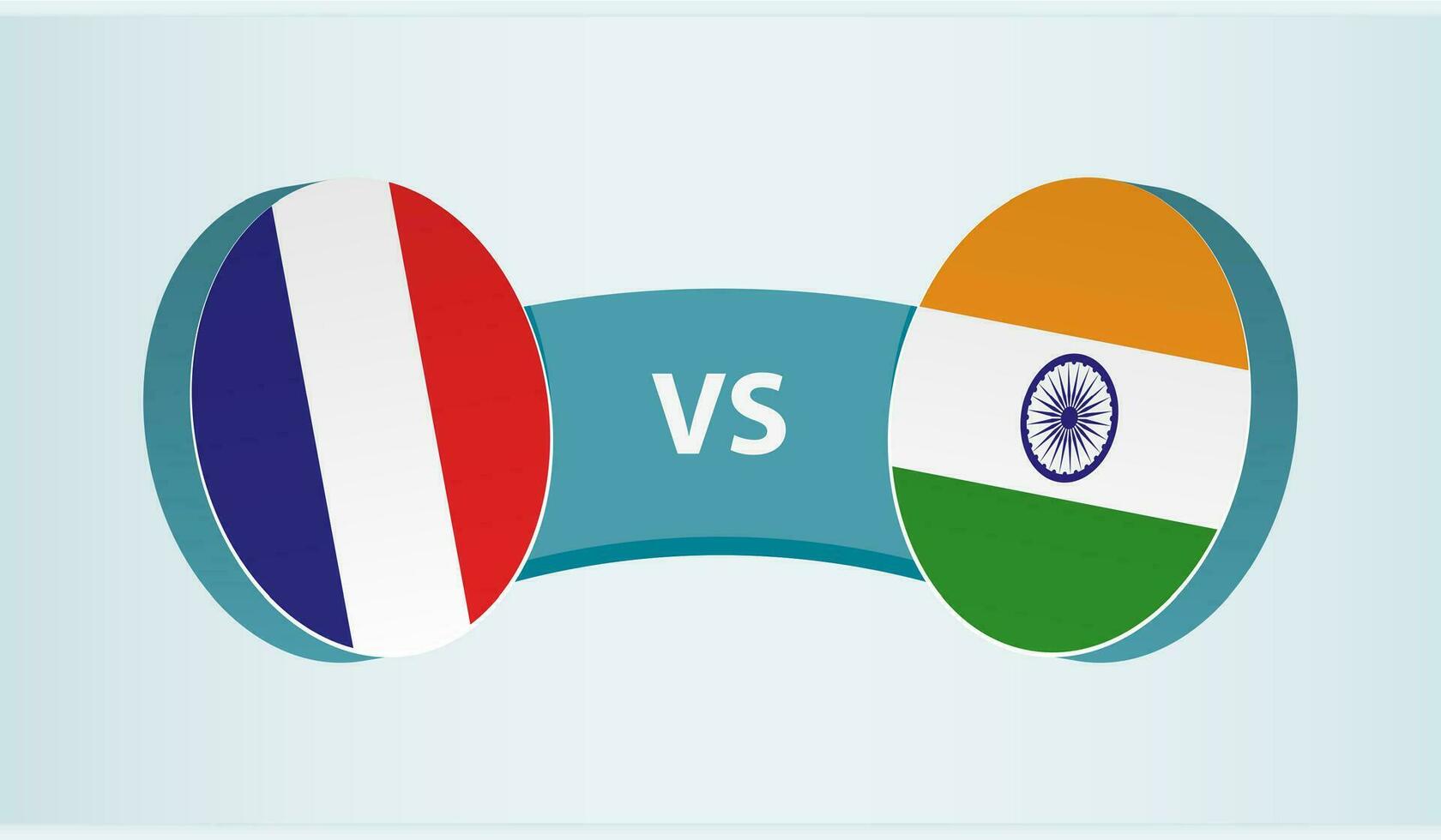 Frankreich gegen Indien, Mannschaft Sport Wettbewerb Konzept. vektor