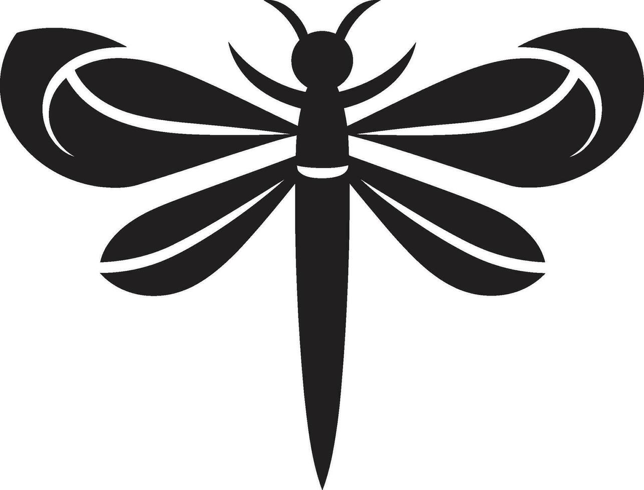 Mondschein Libelle Symbol Dämmerung Anmut Vektor Abzeichen