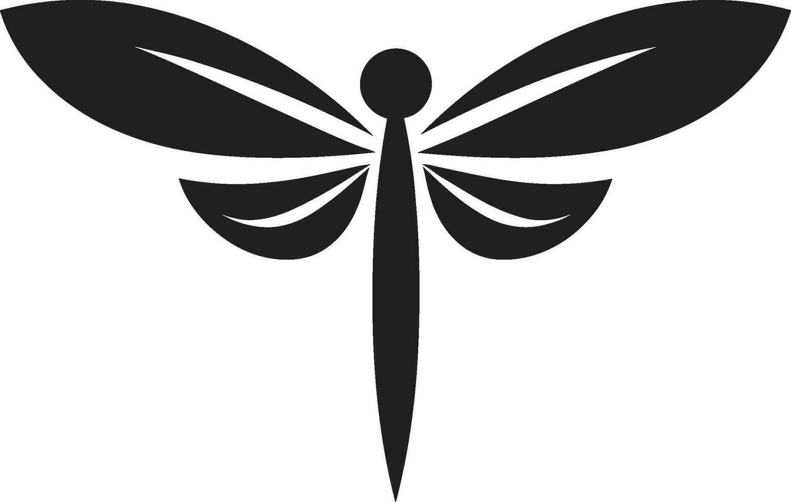 kosmisk trollslända emblem upplyst insekt ikon svart vektor