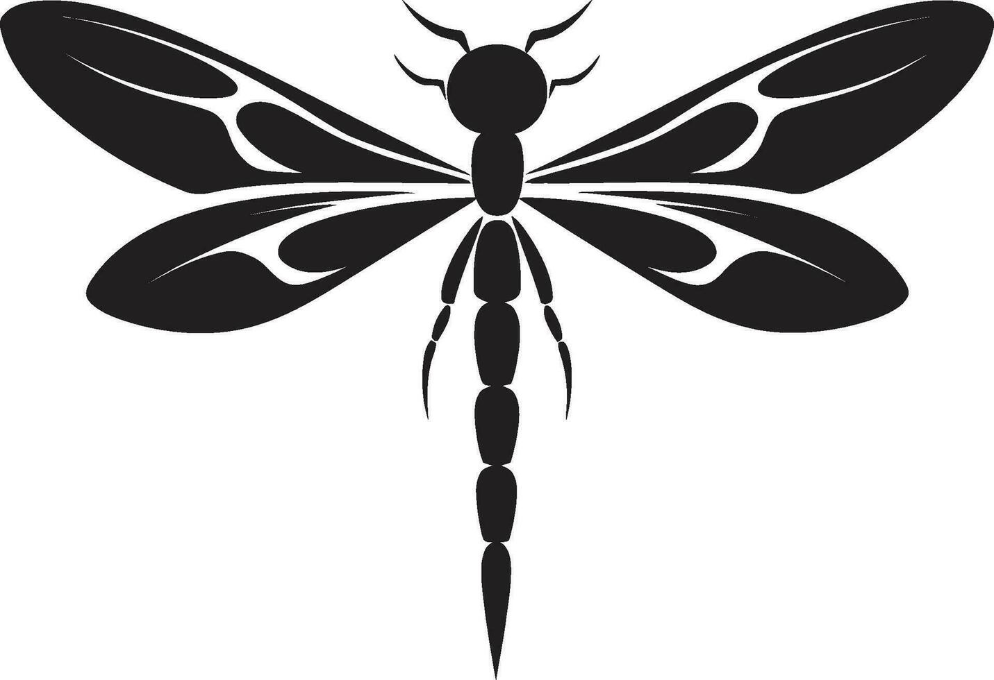 mystisch Libelle Silhouette noir Libelle Symbol vektor