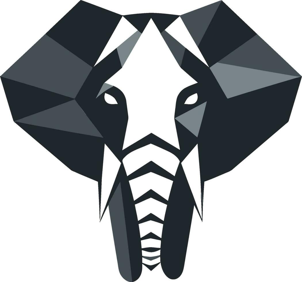 elefant logotyp med trunk ner en symbol av styrka och bestämning elefant logotyp med betar en symbol av kraft och auktoritet vektor