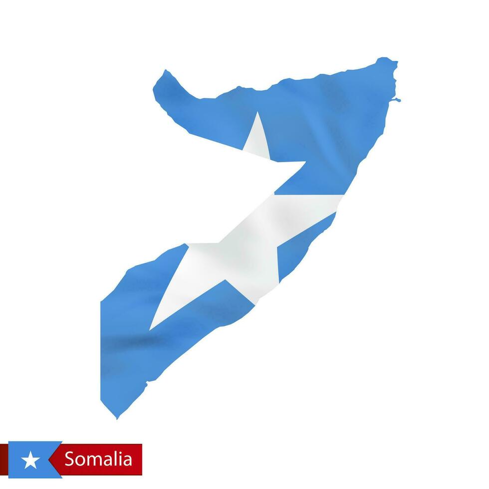somalia Karta med vinka flagga av Land. vektor