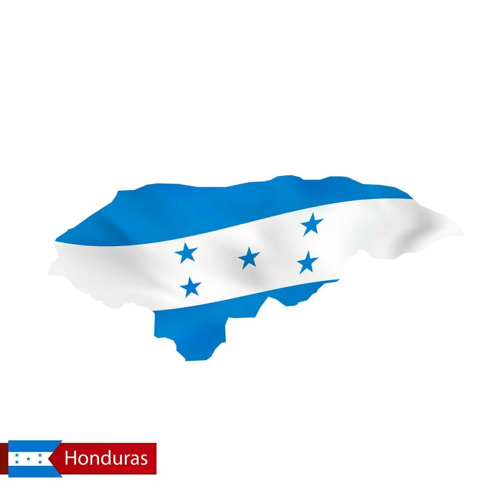 Honduras Karte mit winken Flagge von Land. vektor