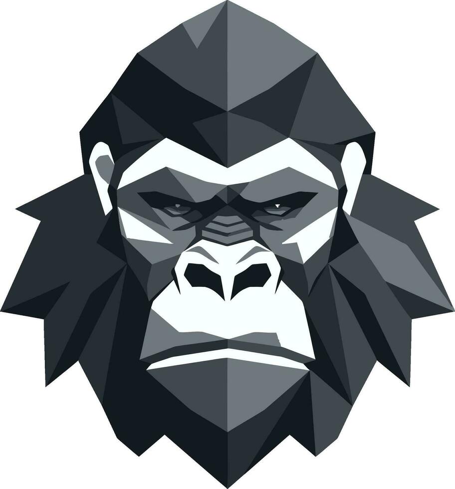 ikoniska naturer monark silhouetted apa kunglig gorilla majestät minimalistisk emblem vektor