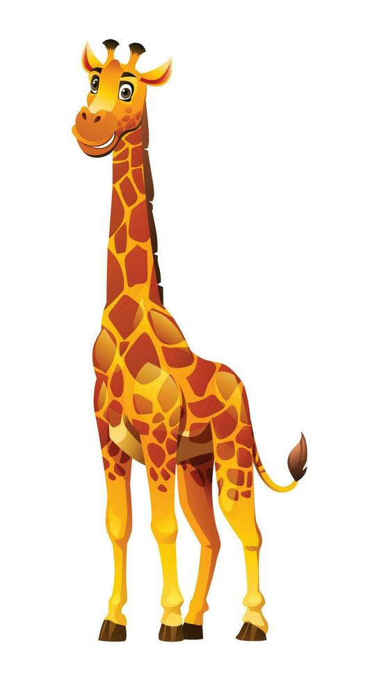 giraff tecknad serie illustration isolerat på vit bakgrund vektor