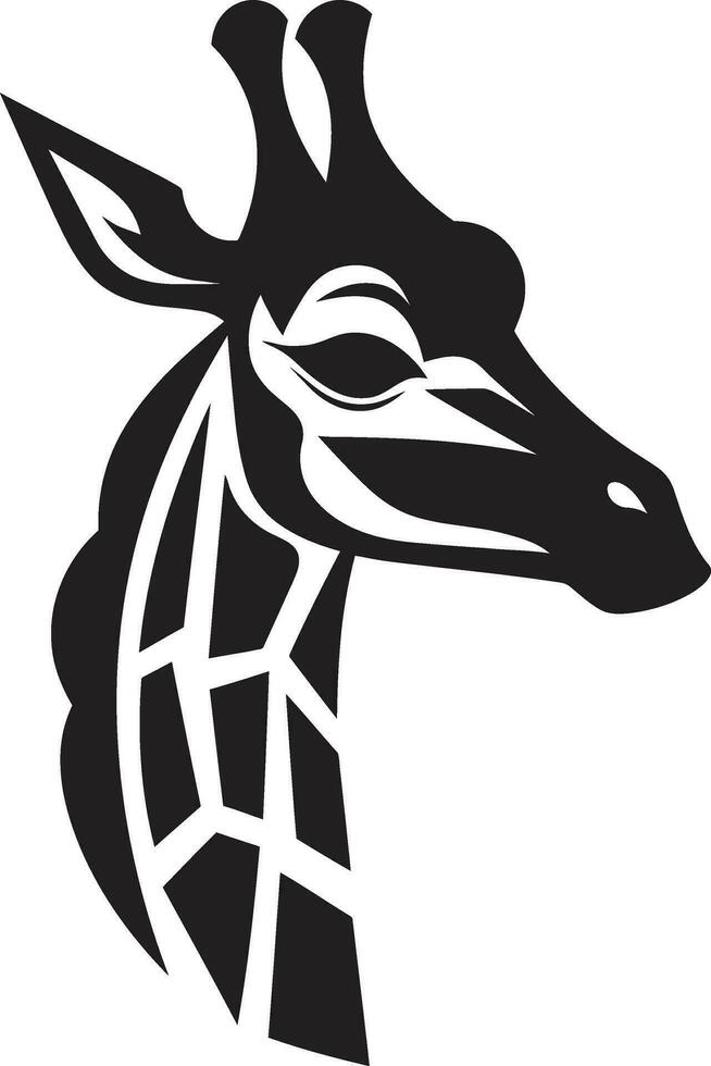 edel Hals Exzellenz Giraffe Emblem Wildtiere Eleganz schwarz Giraffe Symbol vektor