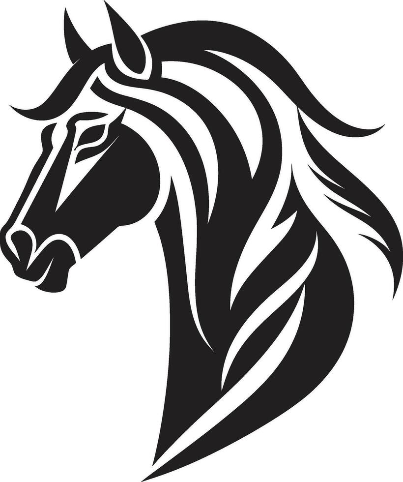 lugn i svartvit häst- ikon design ädel häst majestät svart logotyp konst vektor