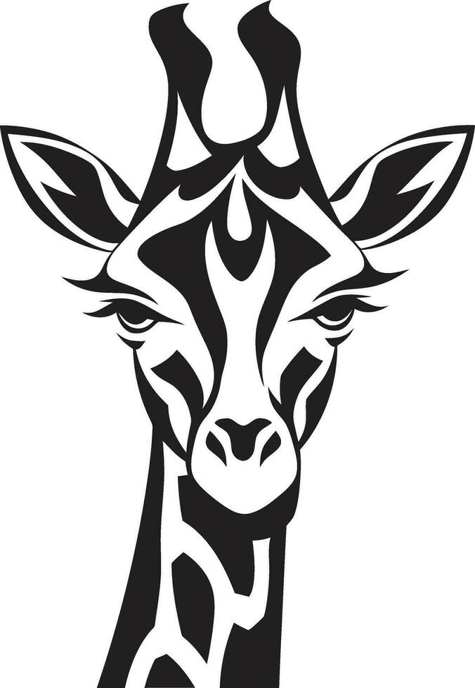 ikoniska halsad elegans giraff emblem graciös savann skönhet giraff ikon vektor