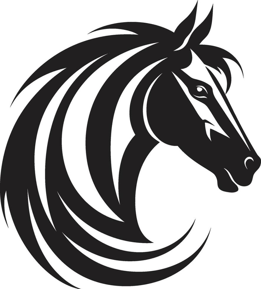 elegant Pferde- Botschafter monochromatisch Vektor Safari Wächter Pferd Emblem Design