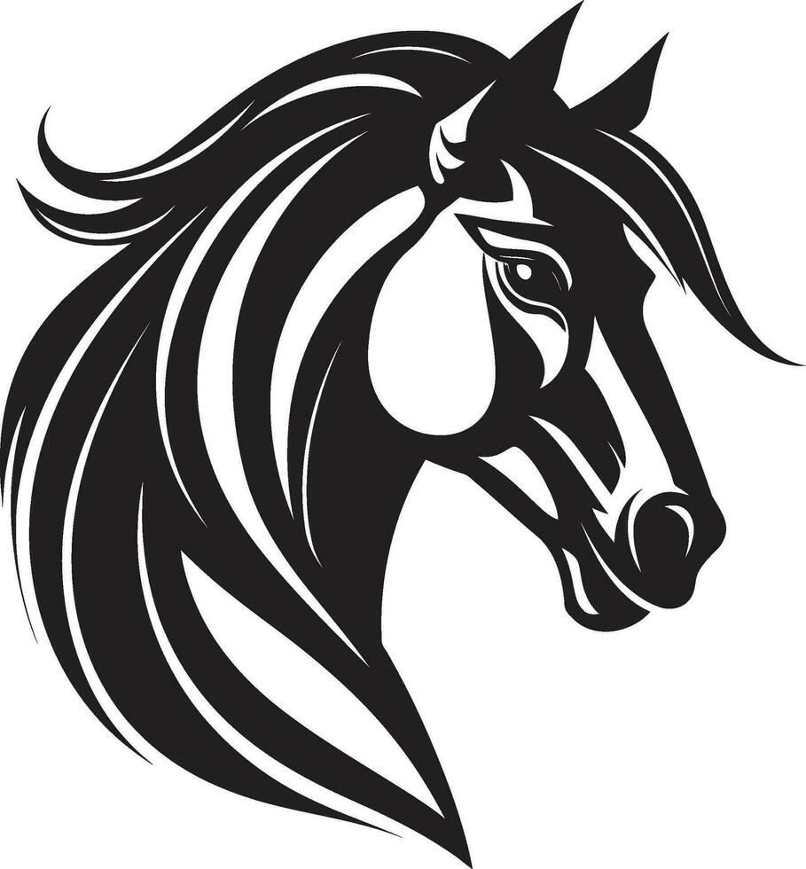 Regal Pferd Majestät emblematisch Kunst Wildtiere anmutig Läufer schwarz Emblem vektor