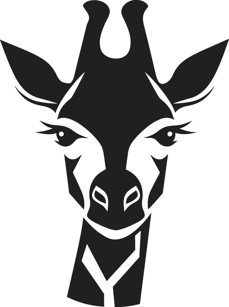 graciös giraff blick emblem konst symbolisk afrikansk elegans giraff ikon vektor