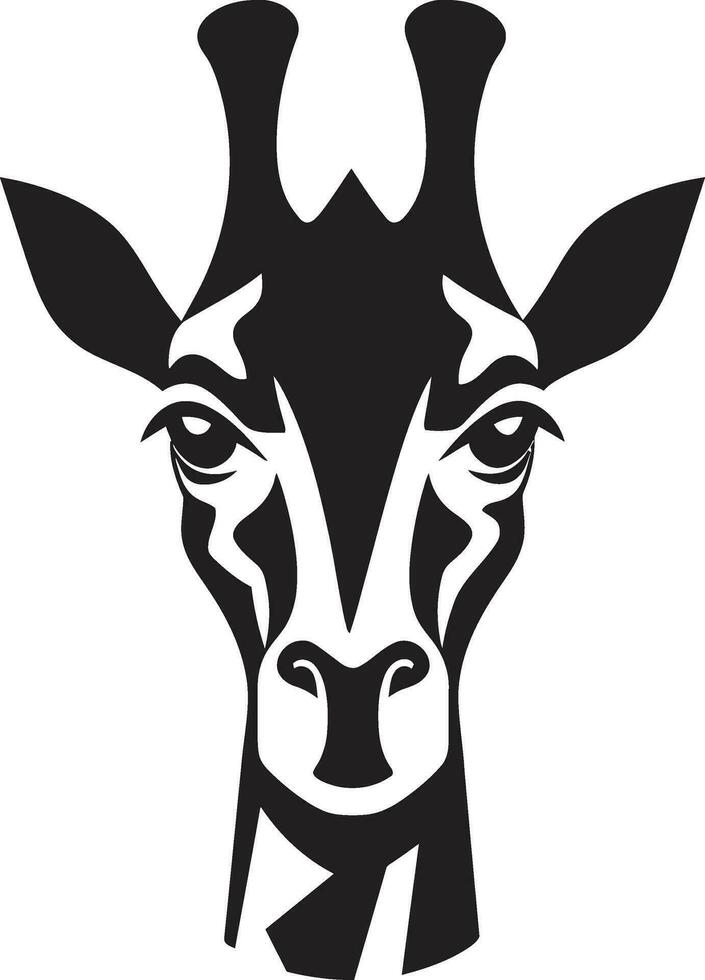 höga afrikansk majestät logotyp symbol elegant safari ambassadör giraff konst vektor