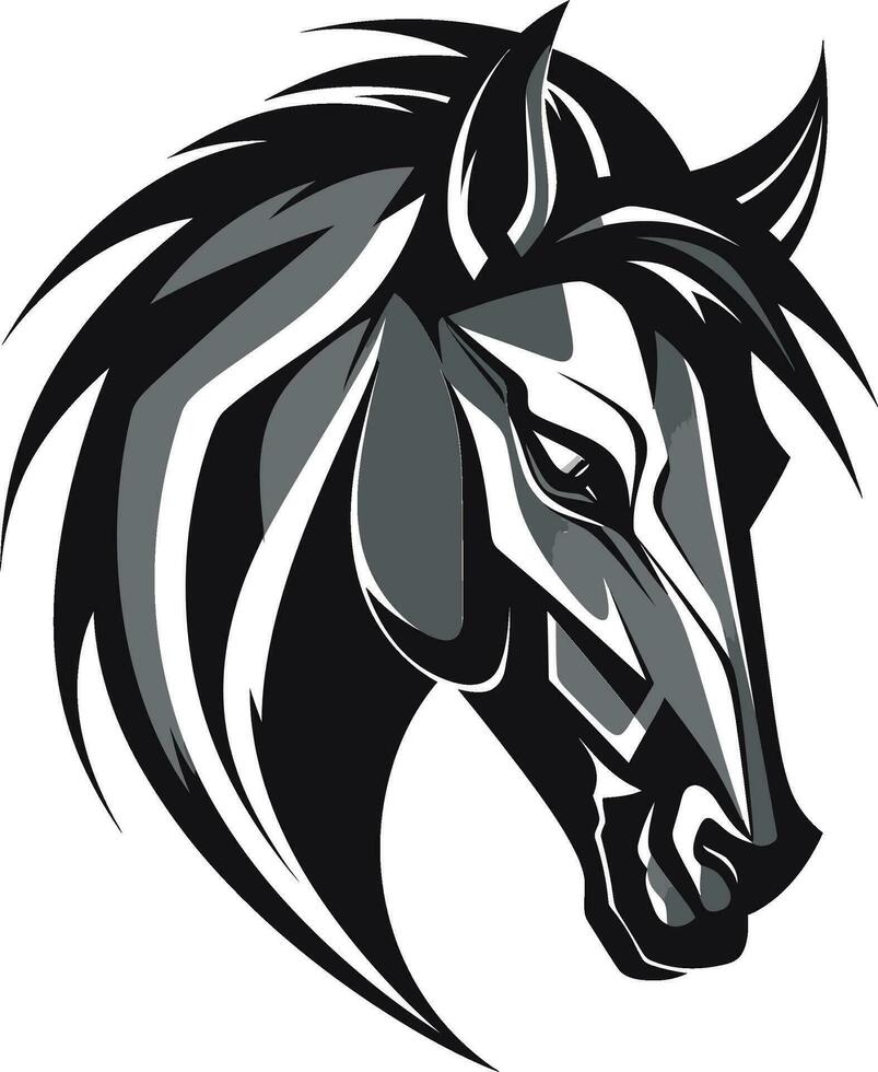 majestätisk häst majestät svart emblem design ädel springare ambassadör ikoniska symbol vektor