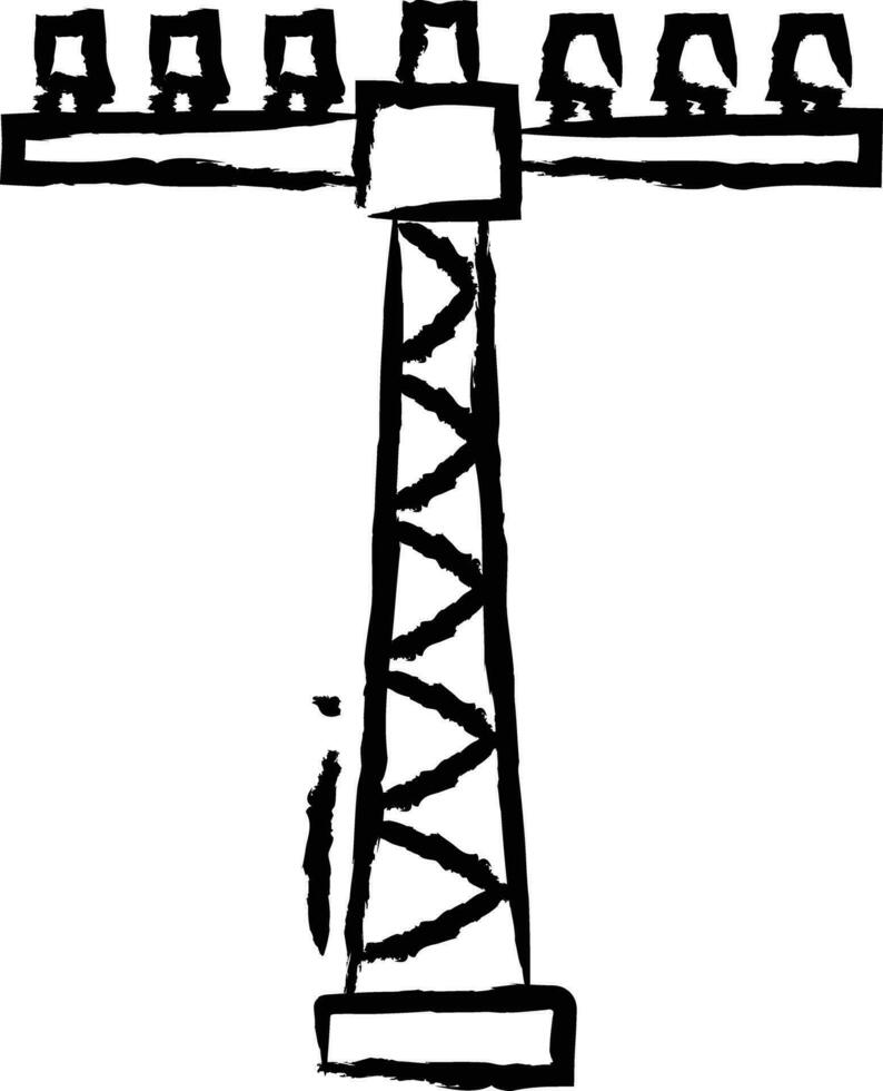 elektrisch Säule Hand gezeichnet Vektor Illustration