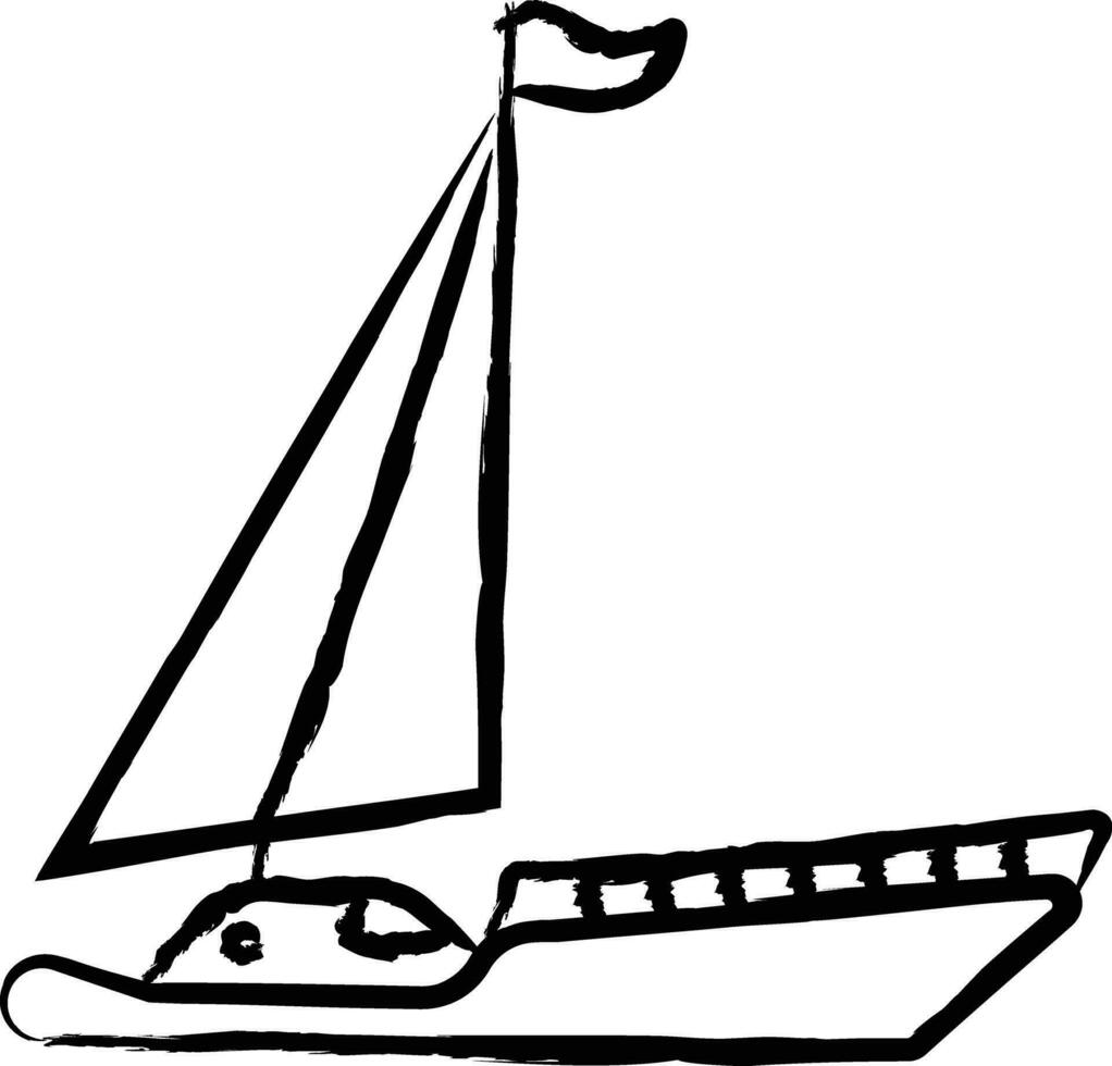 Yacht hand dragen vektor illustration