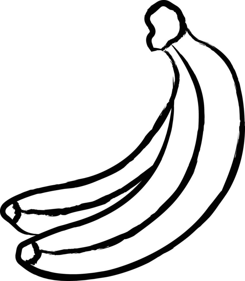 gezeichnete Vektorillustration der Bananenhand vektor