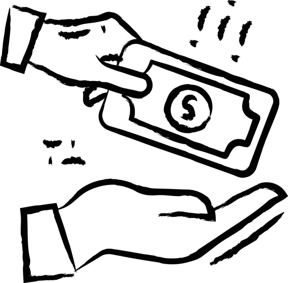 donera pengar hand dragen vektor illustration