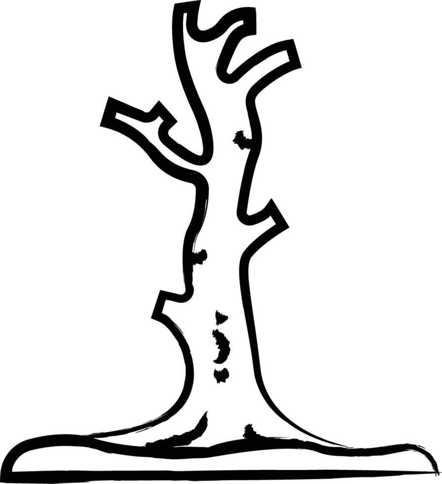 död- träd hand dragen vektor illustration