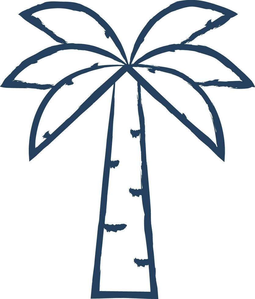 handflatan träd hand dragen vektor illustration